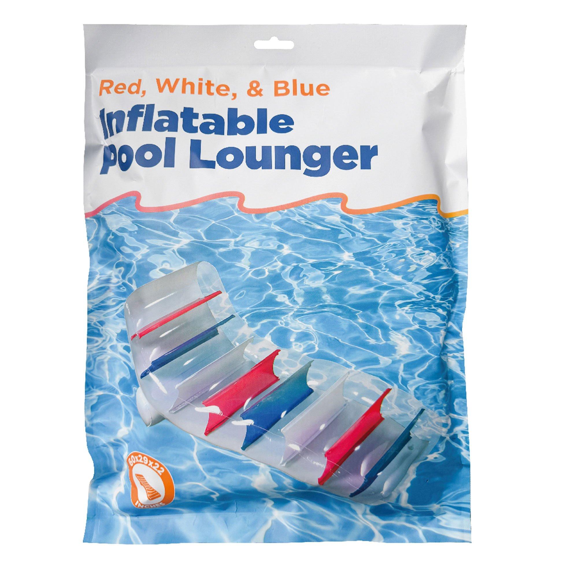 Red White  Blue Inflatable Pool Lounger
