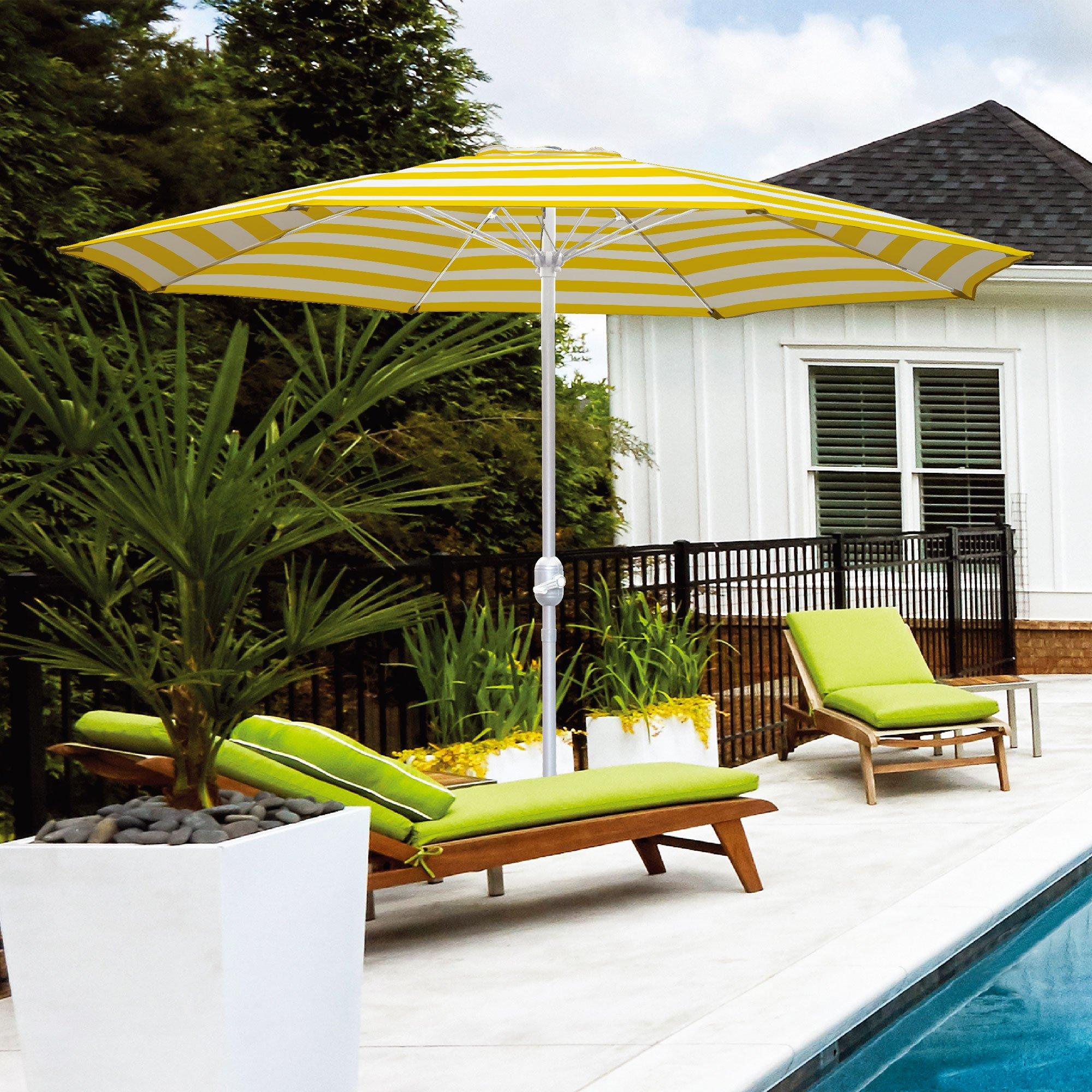 9 Steel Umbrella Lemon Stripe