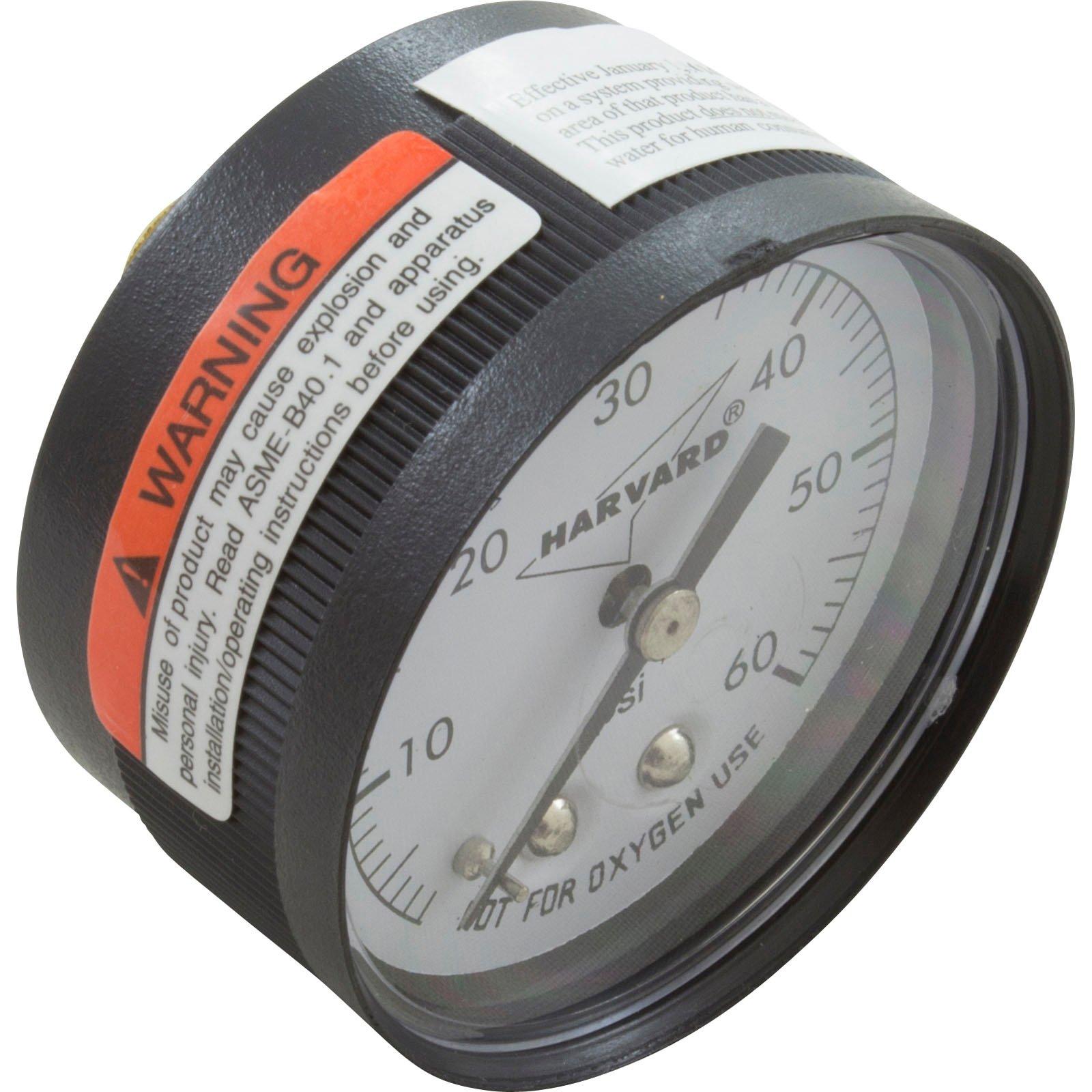 Pressure Gauge, 1/4"mpt, 0-60psi, Back Mount, Generic