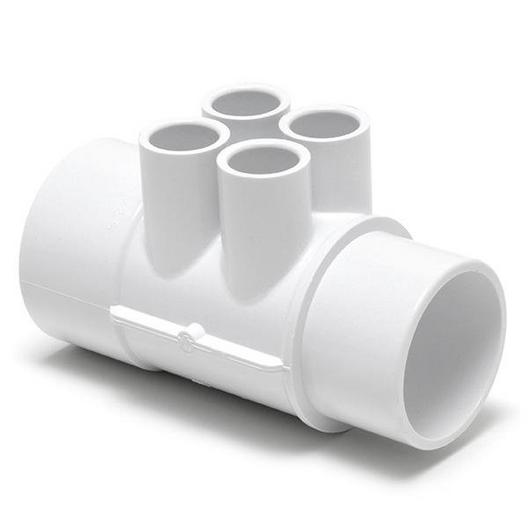 Waterway  Manifold 2in SPG x 2in S x (4)1/2in Ports White
