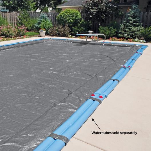 Midwest Canvas  30 x 50 Rectangle Winter Pool Cover 16 Year Warranty Silver