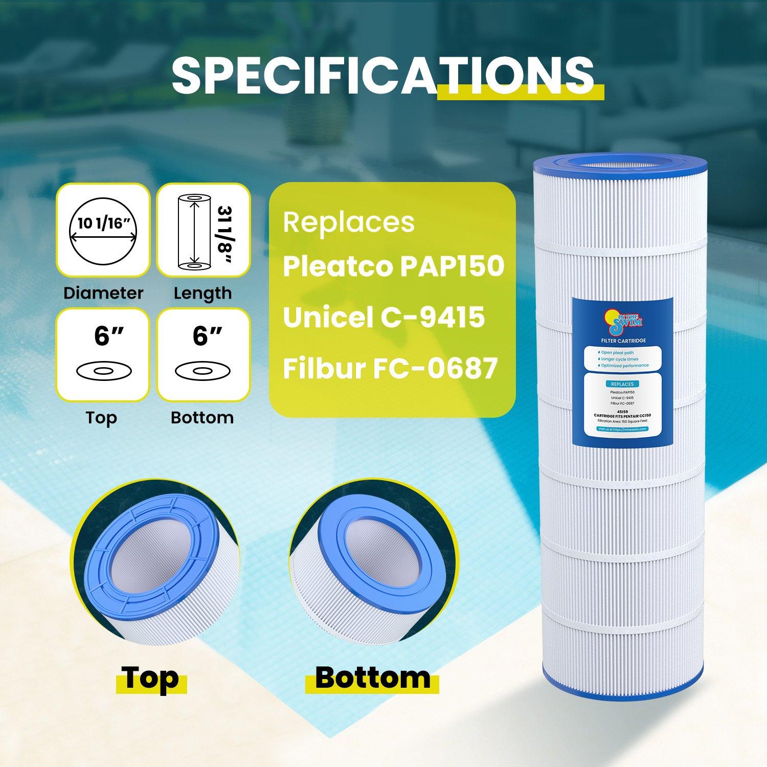 Filter Cartridge for Pentair Clean & Clear 150 CCRP150, Predator 150