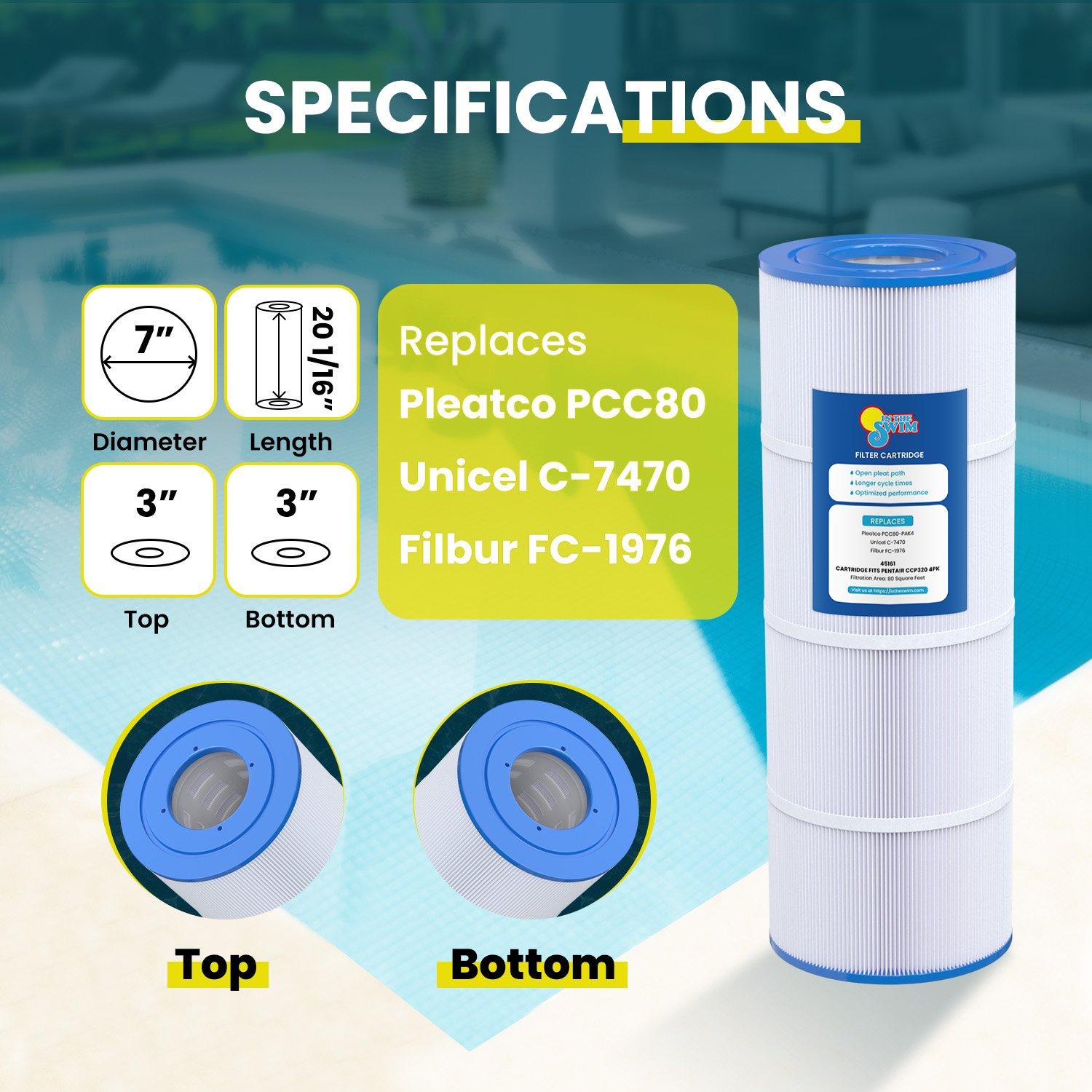 In The Swim  Filter Cartridge 4-Pack Replacement for Pentair Clean  Clear Plus 320 CCP320