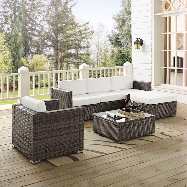 Crosley wicker patio set for Labor Day pool party