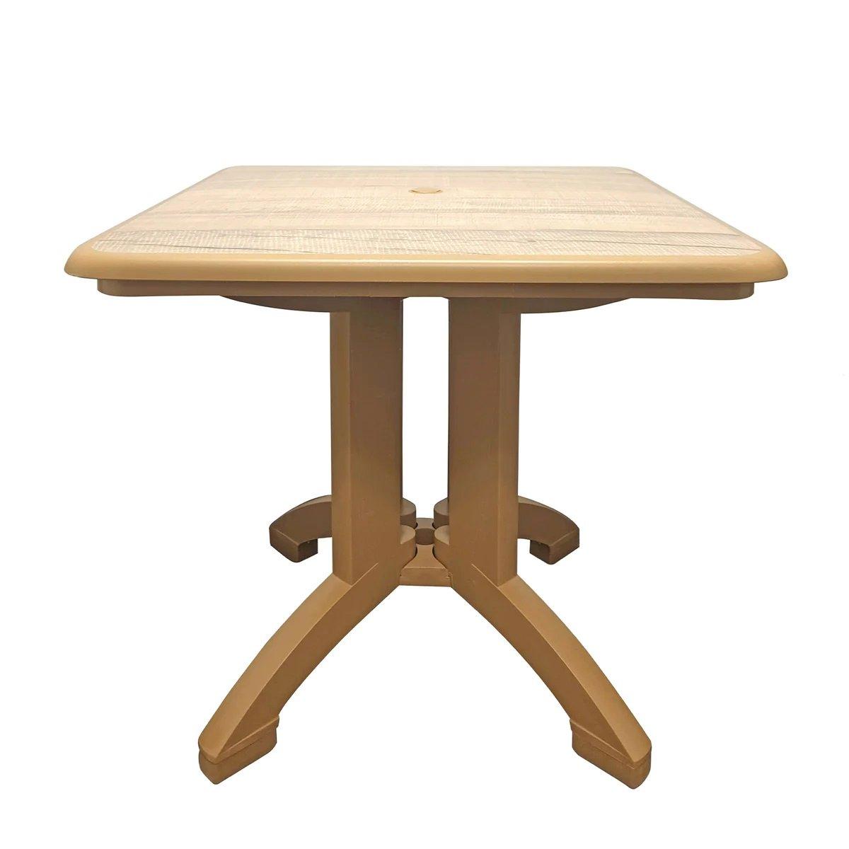 Grosfillex  Aquaba 32 Square Resin Table Sawcut