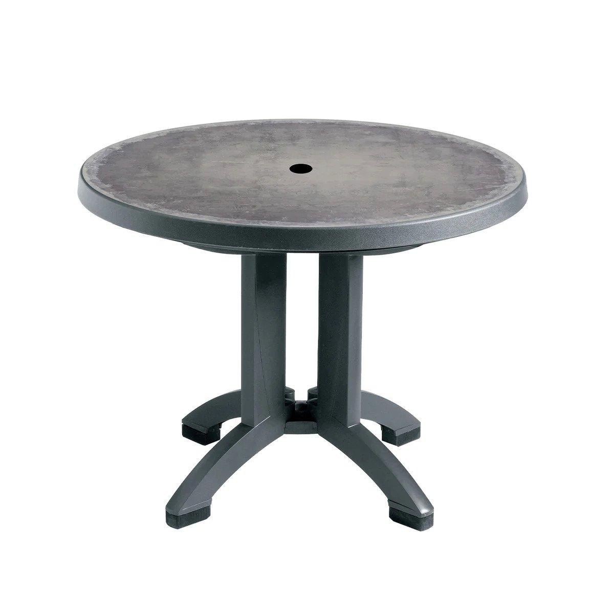 Grosfillex  Aquaba 38 Round Resin Table Zinc