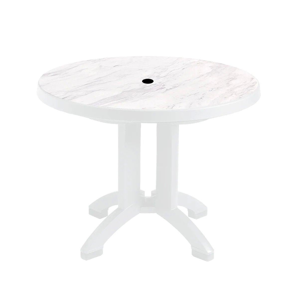 Grosfillex  Aquaba 38 Round Resin Table White