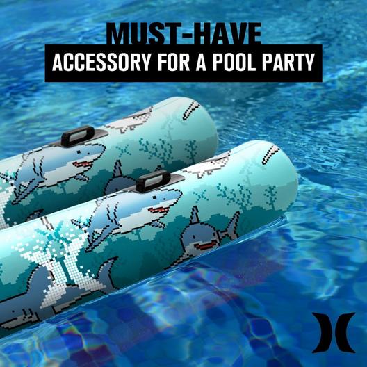 Hurley  Teal Shark Inflatable Pool Noodle 2-Pack