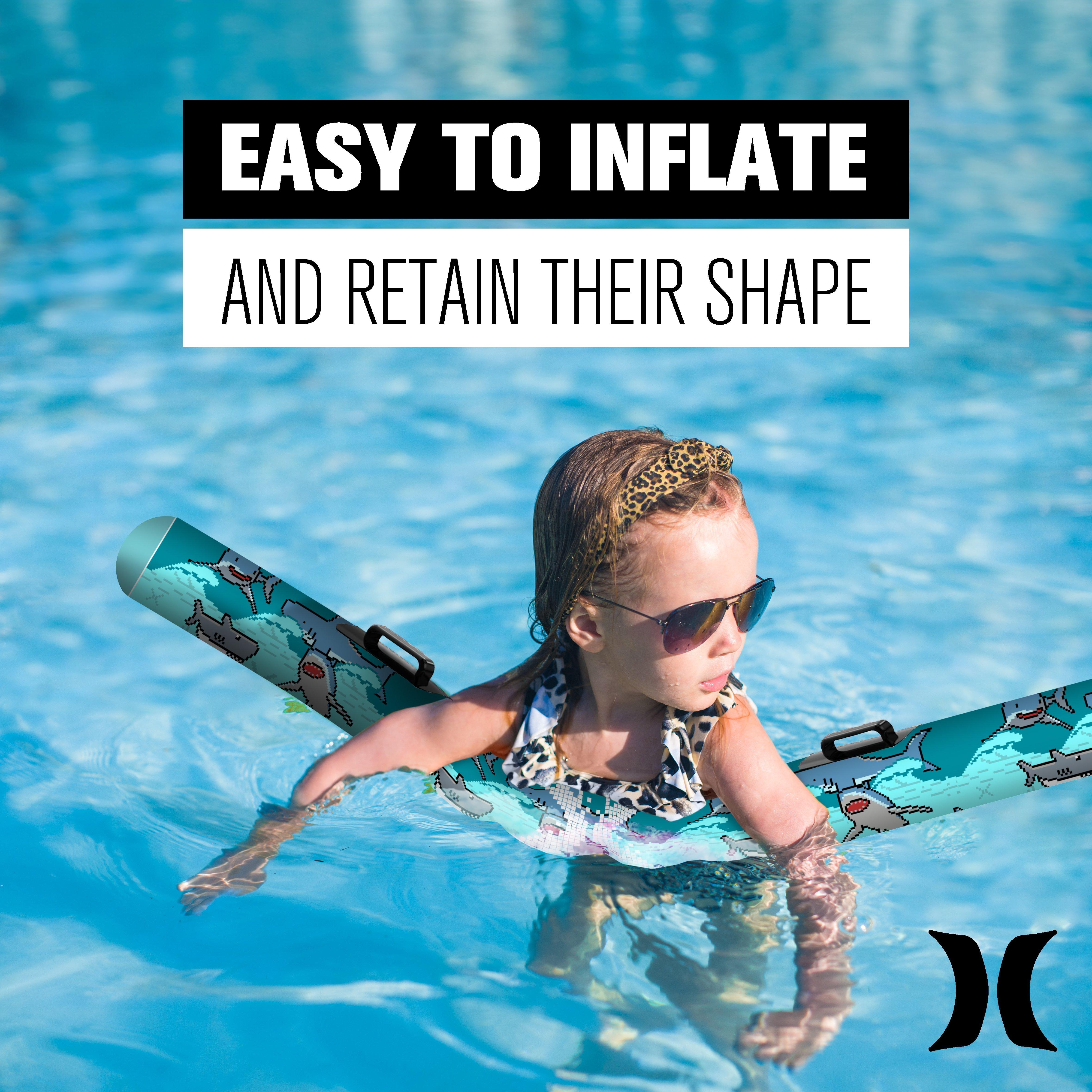 Hurley  Teal Shark Inflatable Pool Noodle 2-Pack