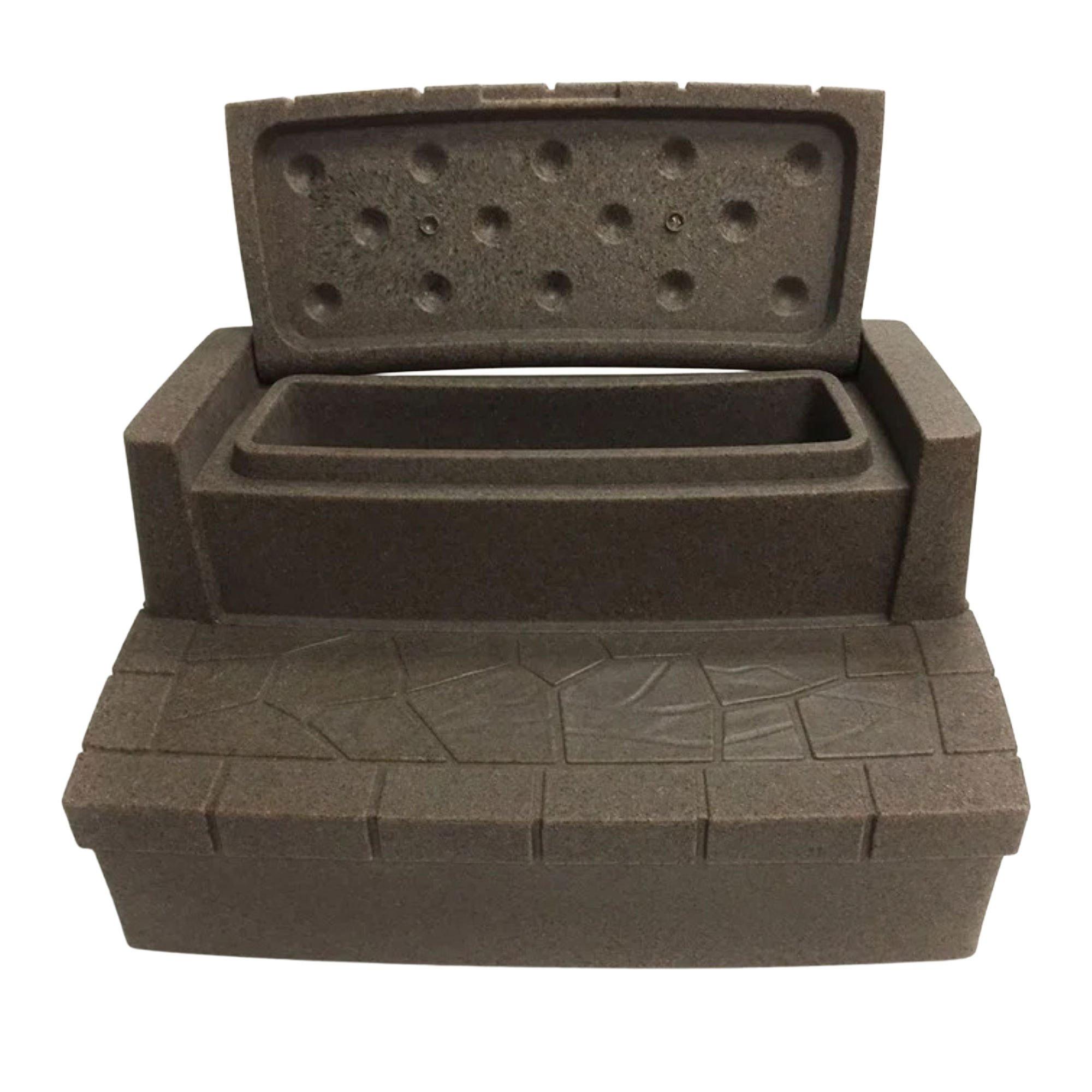AquaRest  Deluxe Hot Tub Storage Steps  Brownstone