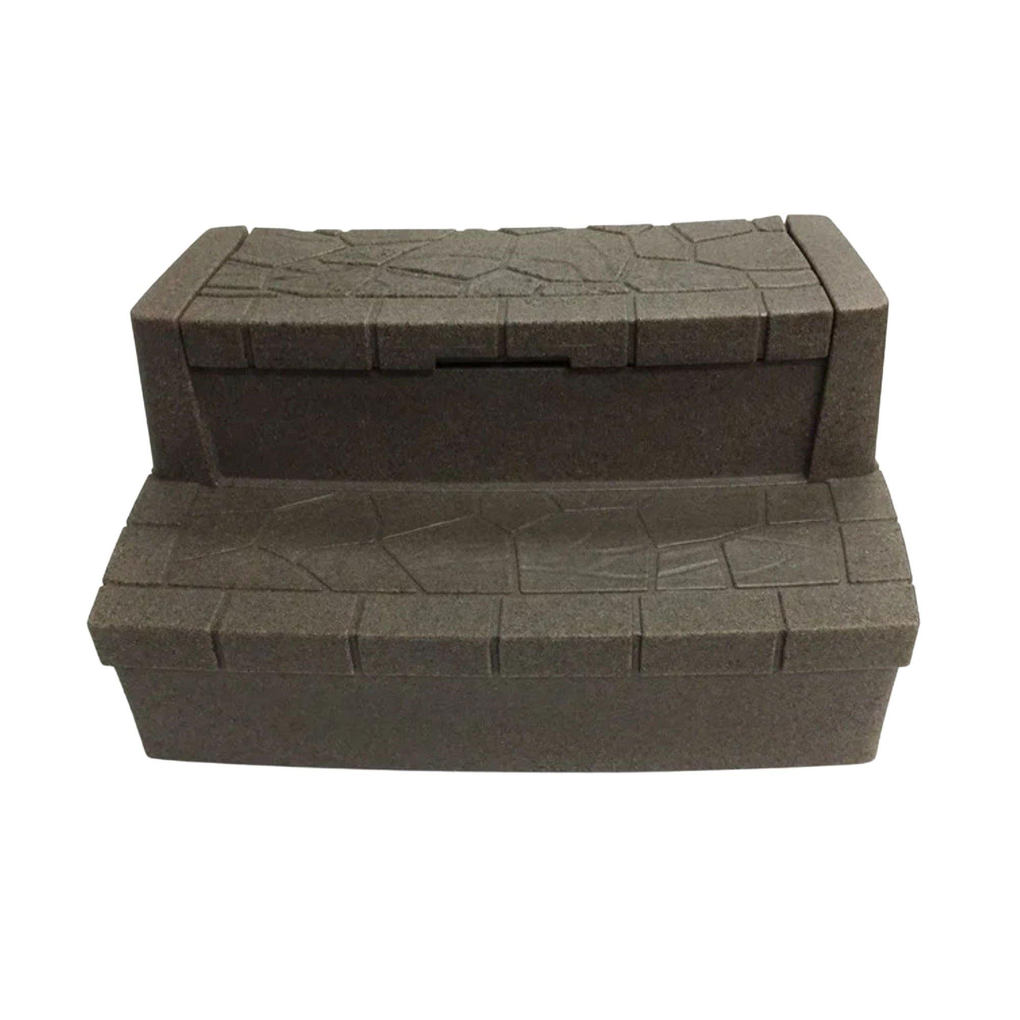 AquaRest  Deluxe Hot Tub Storage Steps  Brownstone