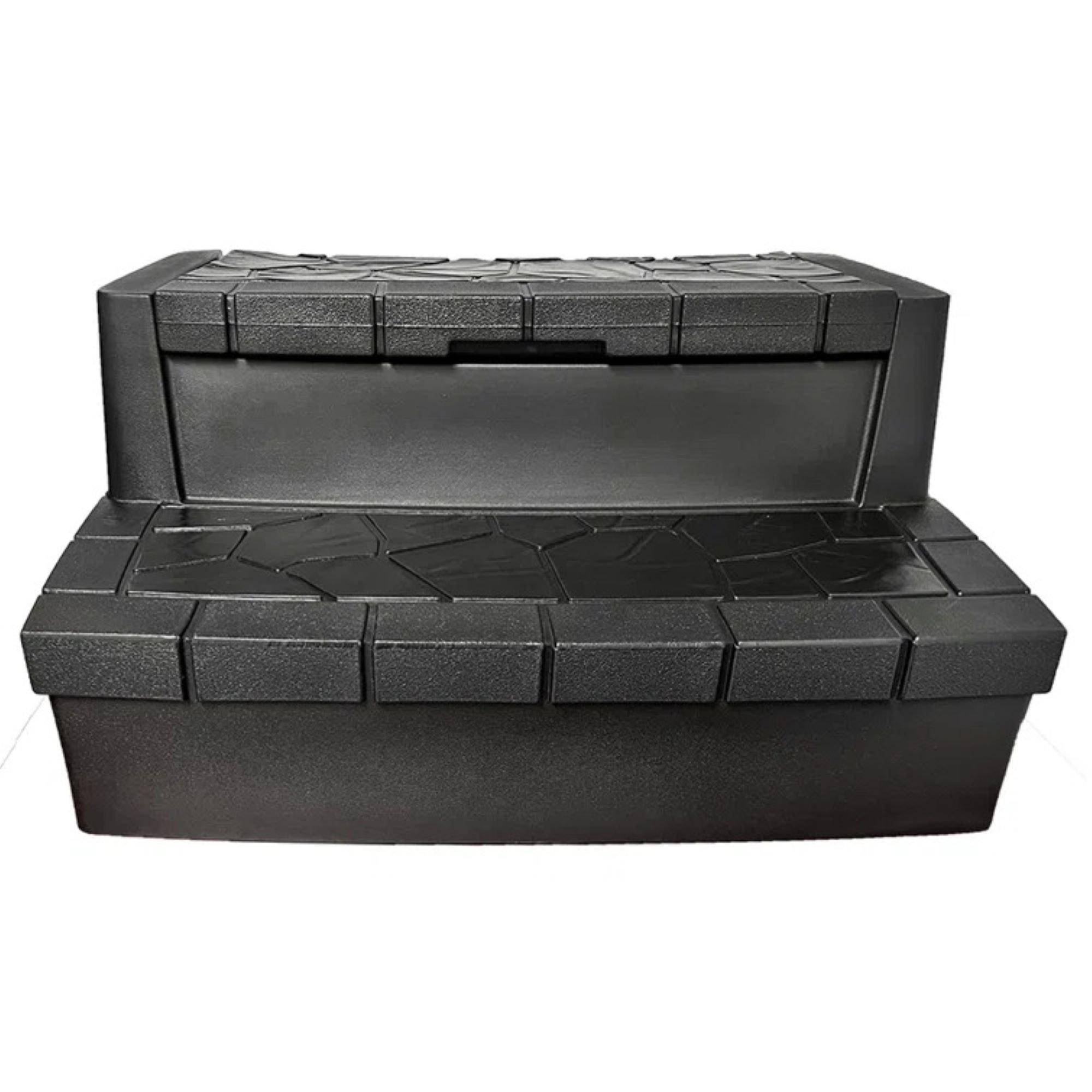 AquaRest  Deluxe Hot Tub Storage Steps  Black