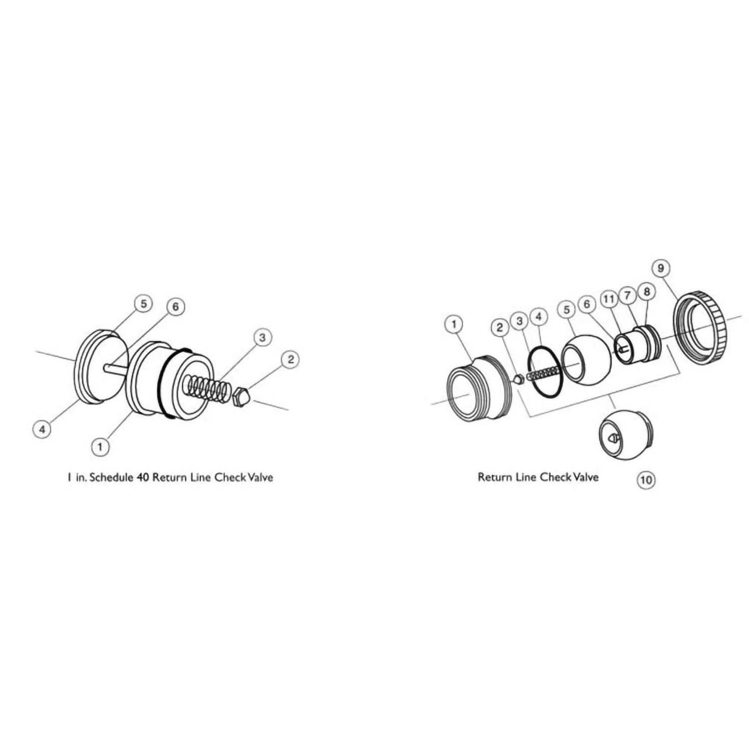 Pentair Check Valves Ortega Return Line Check Valve Parts