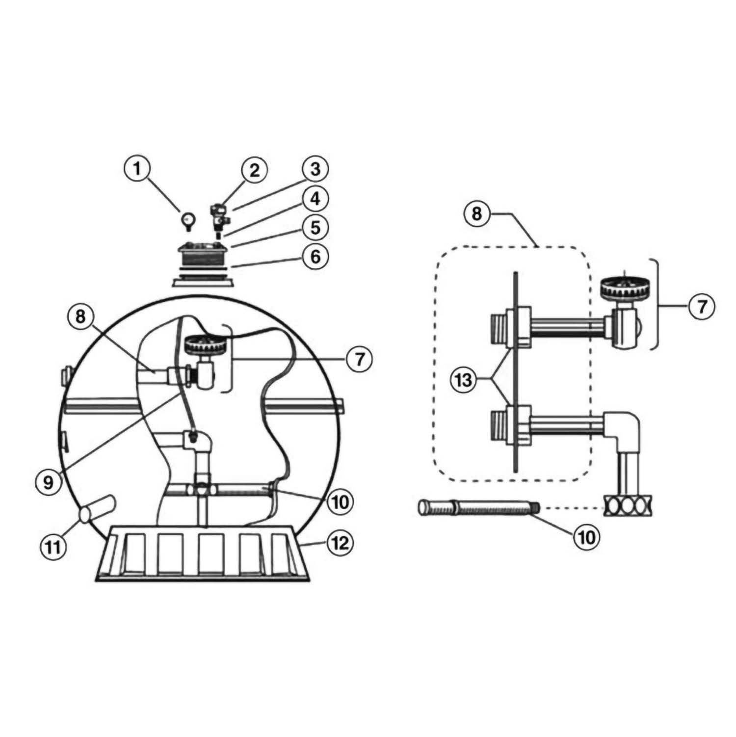 Pentair Eclipse Side Mount Parts Breakdown