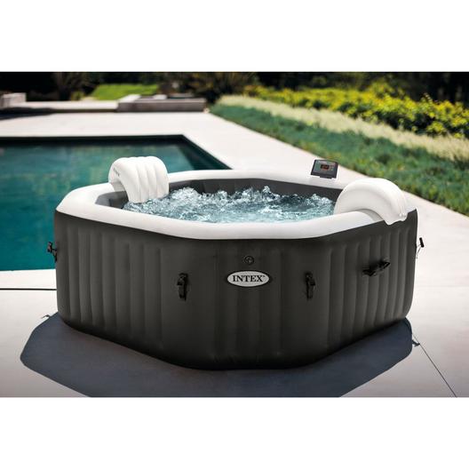 Intex  79 X 28 PureSpa Jet and Bubble Deluxe Inflatable Hot Tub Set with Energy Efficient Cover 4-Person