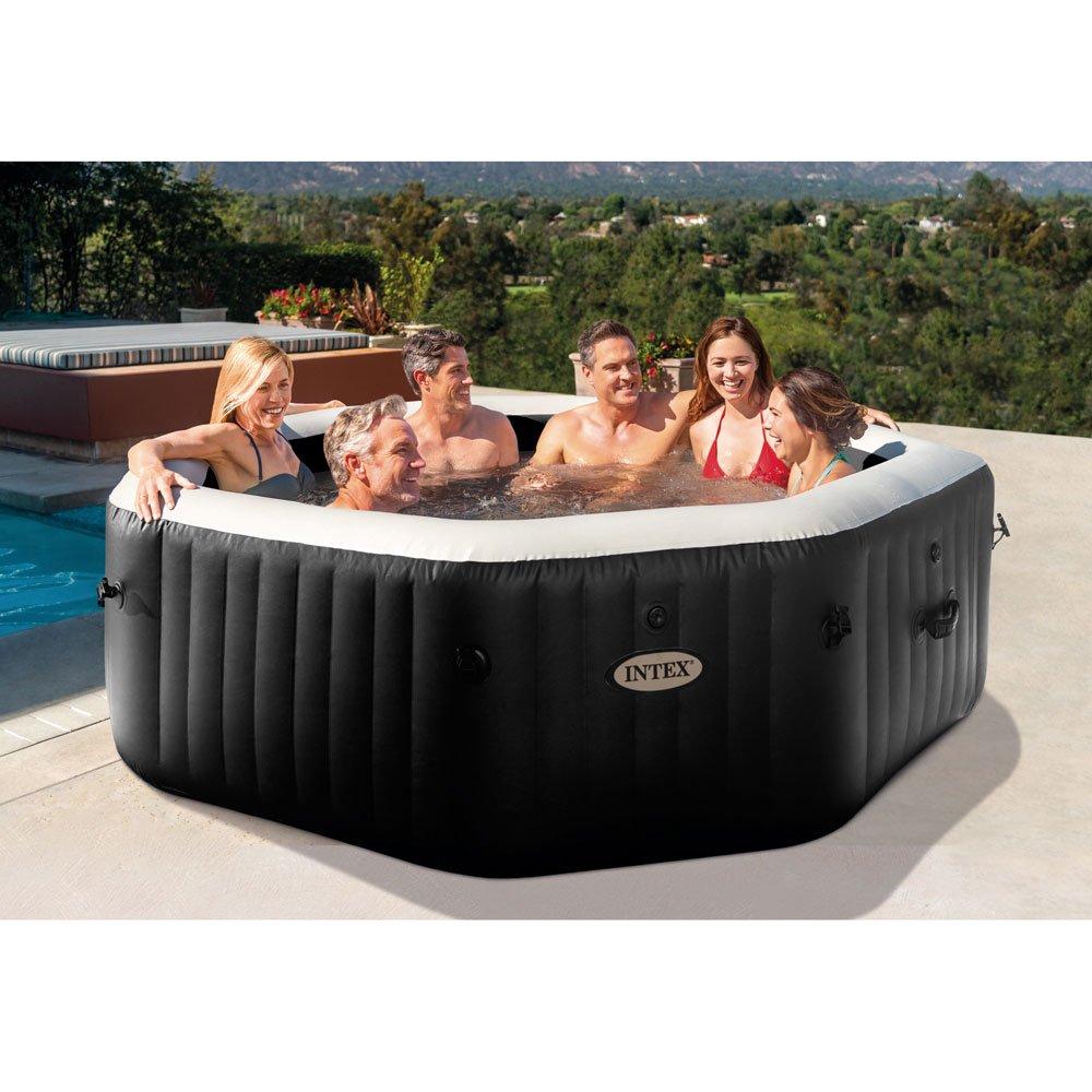 86" x 86" x 28" PureSpa Jet and Bubble Deluxe Inflatable Spa Set, 6-Person