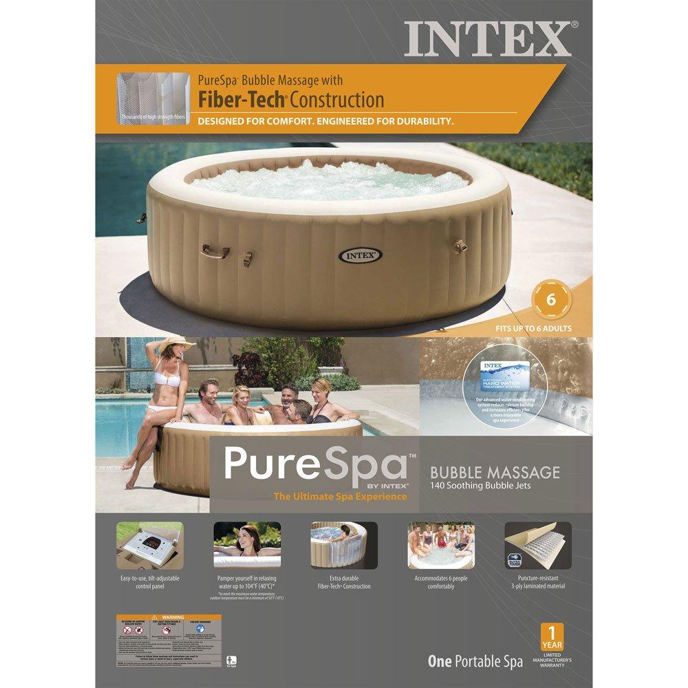 Intex 85" X 28" PureSpa Bubble Massage Inflatable Spa Set, 6Person
