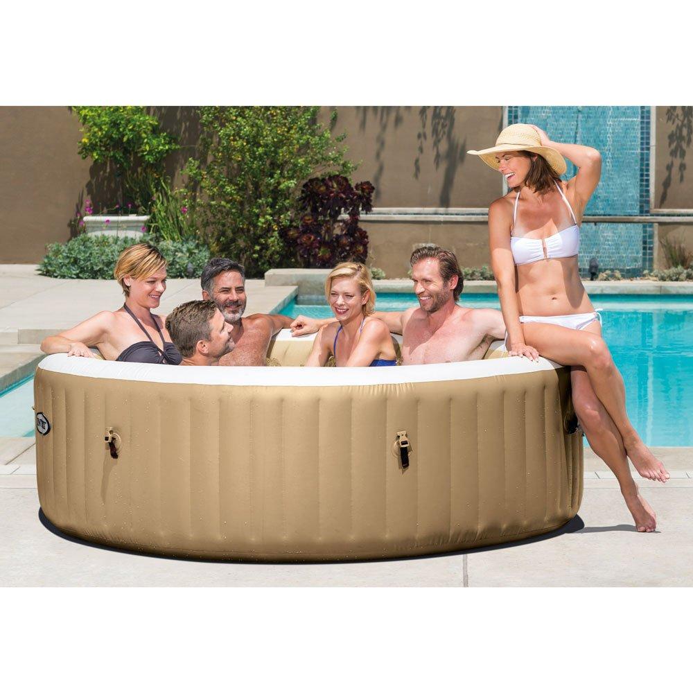Intex  85 X 28 PureSpa Bubble Massage Inflatable Spa Set 6-Person Sahara Tan