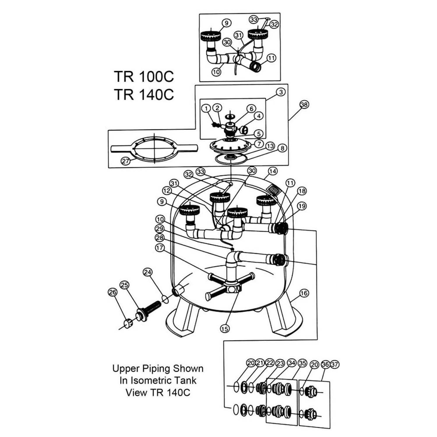 TR100C & TR140C Commercial Sand Filter Parts