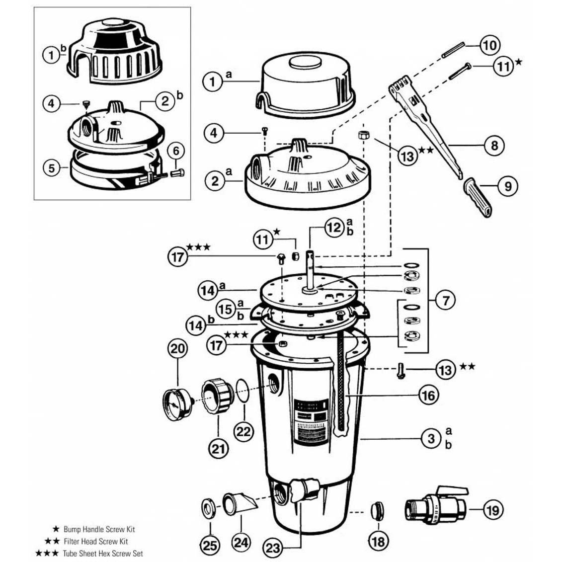 Hayward  Perflex EC50 EC50A D.E Filter Parts