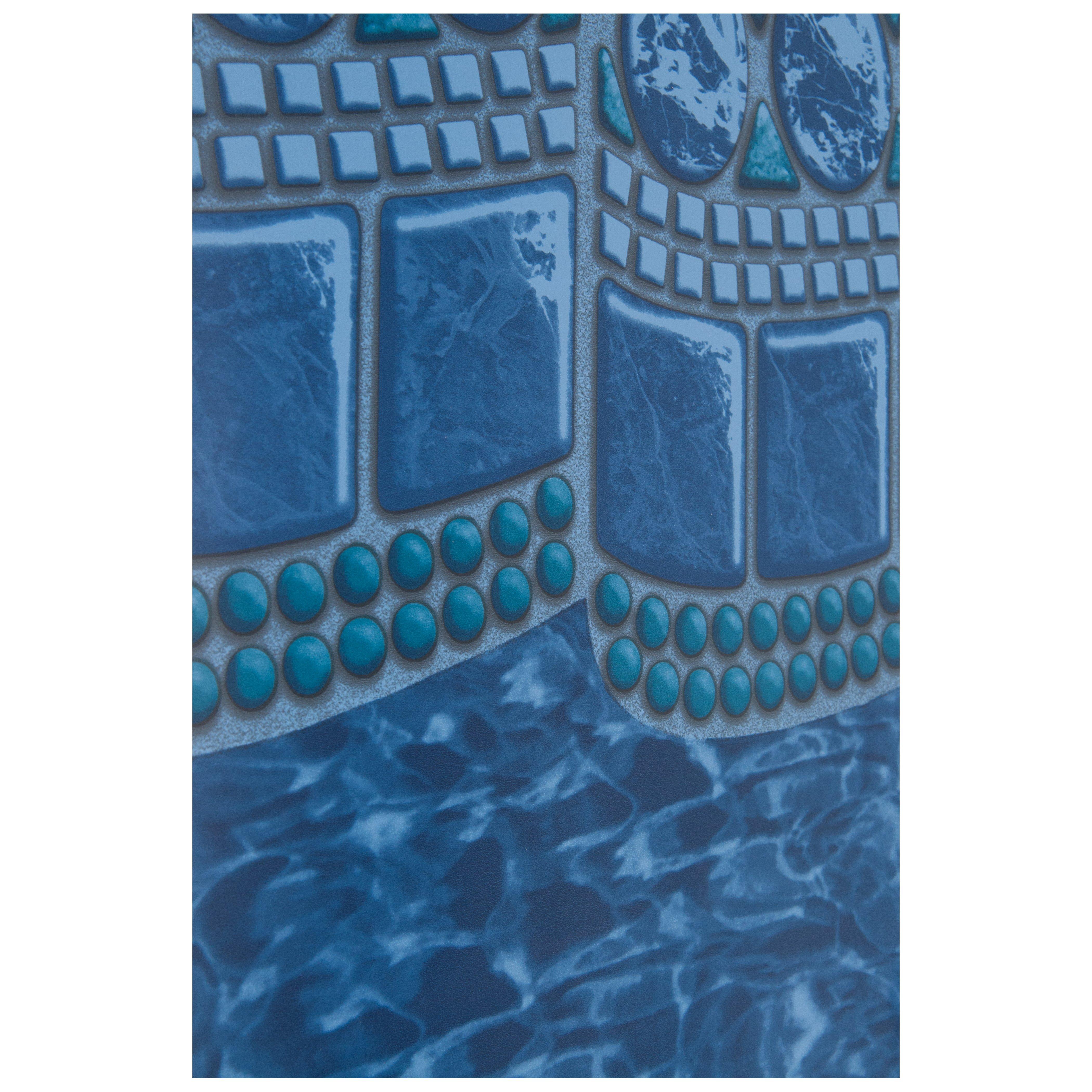 Overlap 30' Round Swirl Tile 48/52 in. Depth Above Ground Pool Liner, 25 Mil