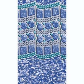Swimline  Overlap 16 x 40 Oval Swirl Tile 48/52 in Depth Above Ground Pool Liner 25 Mil