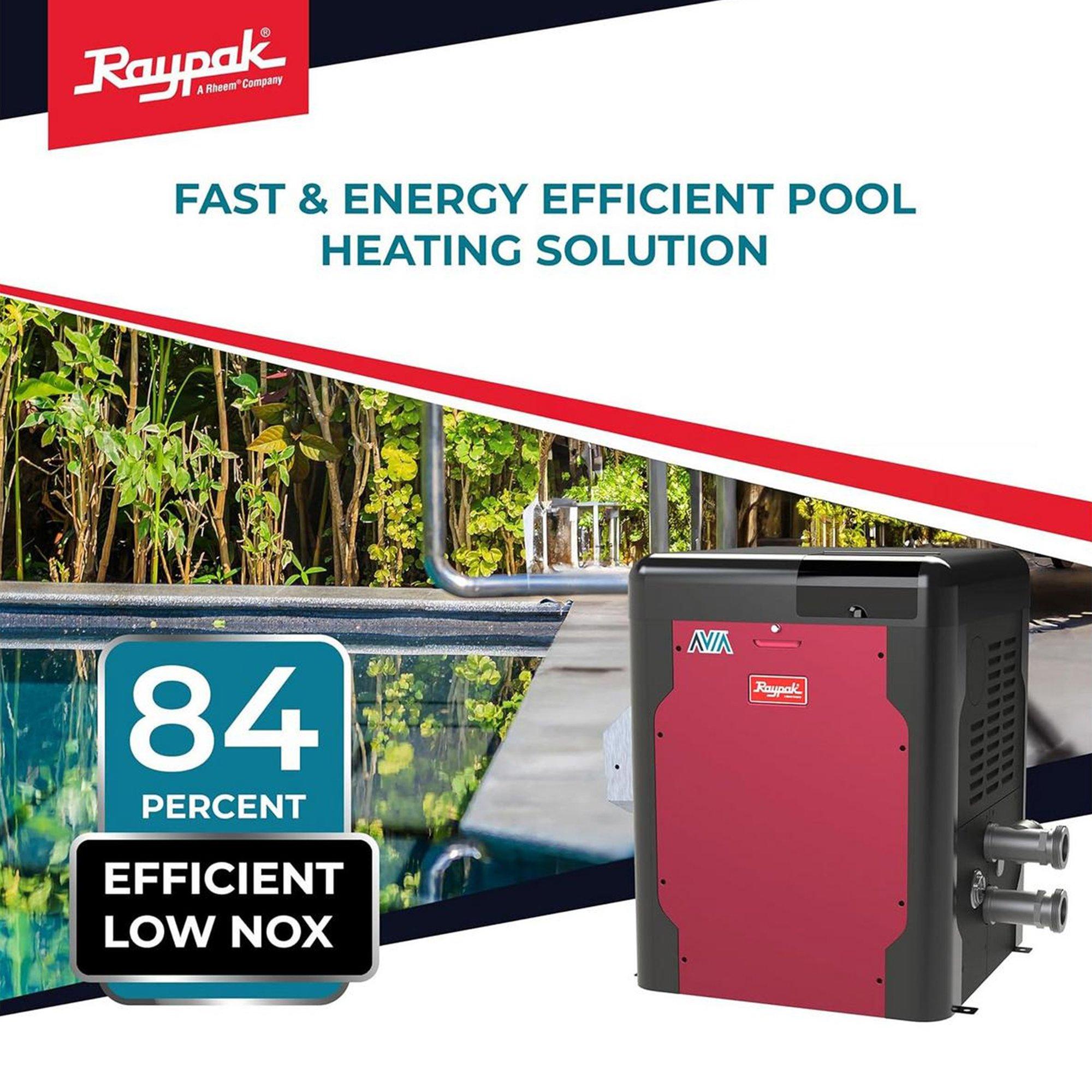 AVIA HD P-R264A-EN-N Natural Gas Pool Heater with NiTek Heat Exchanger