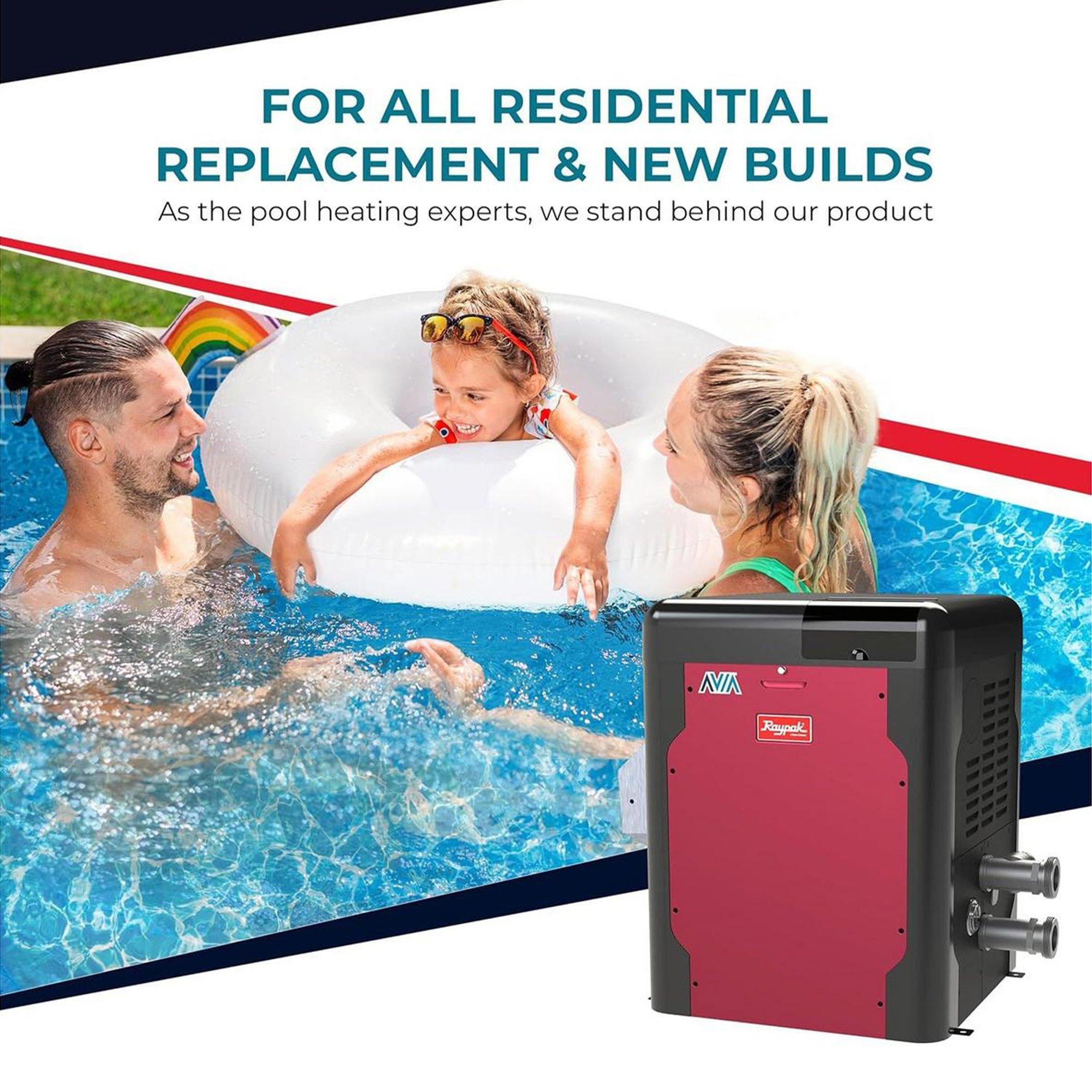 AVIA HD P-R264A-EN-N Natural Gas Pool Heater with NiTek Heat Exchanger