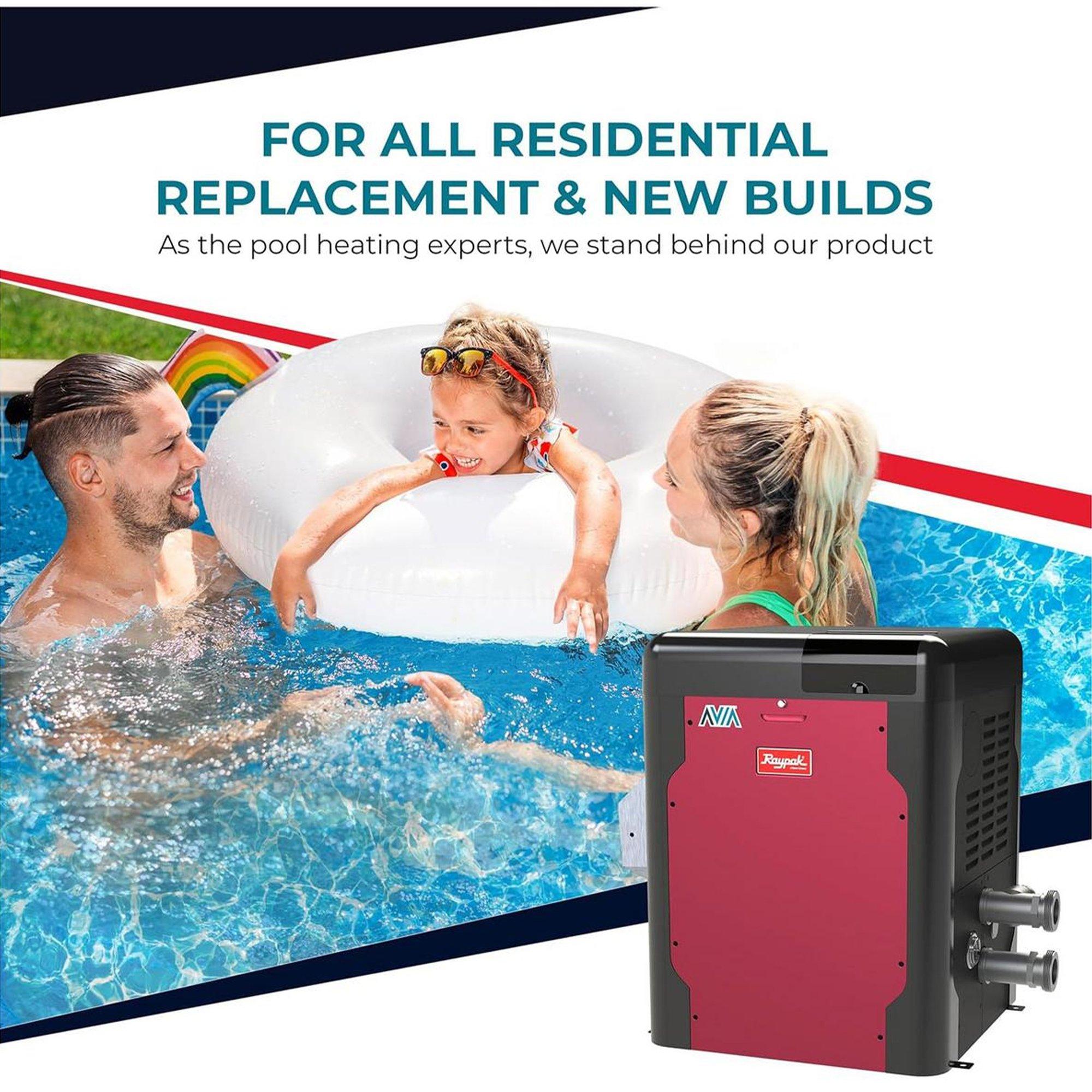 AVIA HD P-R404A-EN-N Natural Gas Pool Heater with NiTek Heat Exchanger