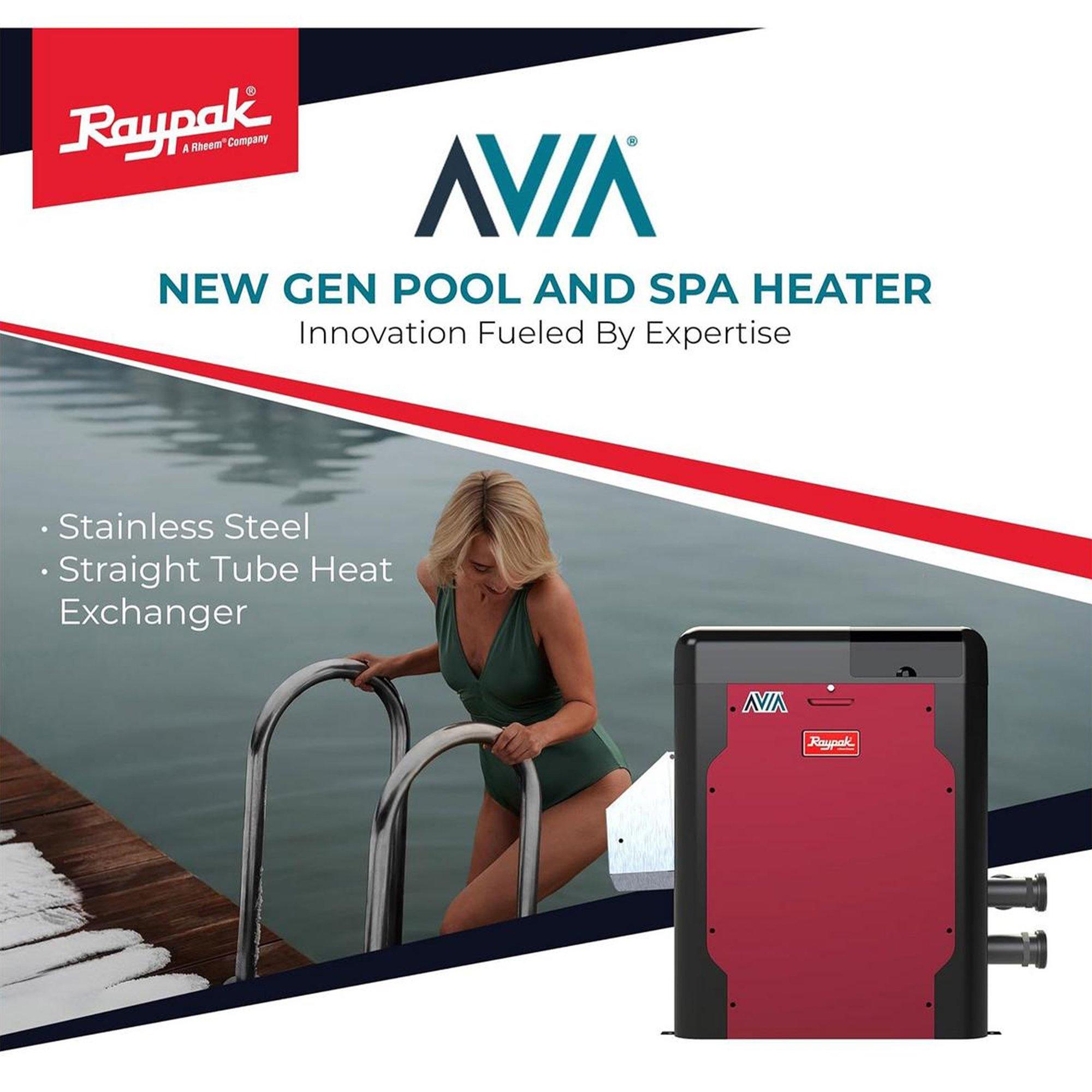 AVIA HD P-R404A-EN-N Natural Gas Pool Heater with NiTek Heat Exchanger