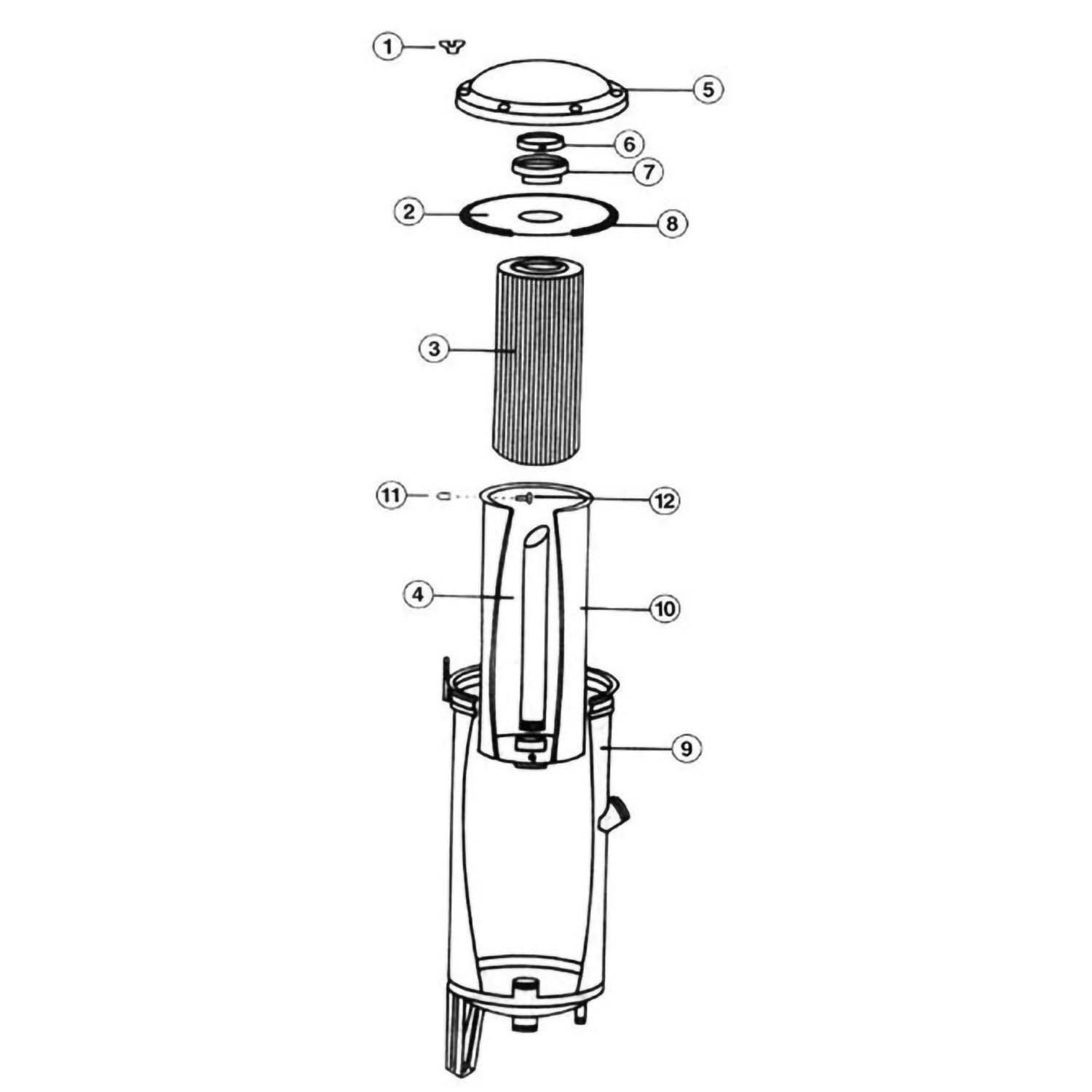 Harmsco Hurricane HUR40, HUR90, HR170 Pool Cartridge Filter Parts