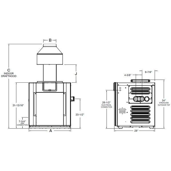 Digital Low NOx Natural Gas 333,000 BTU Pool Heater