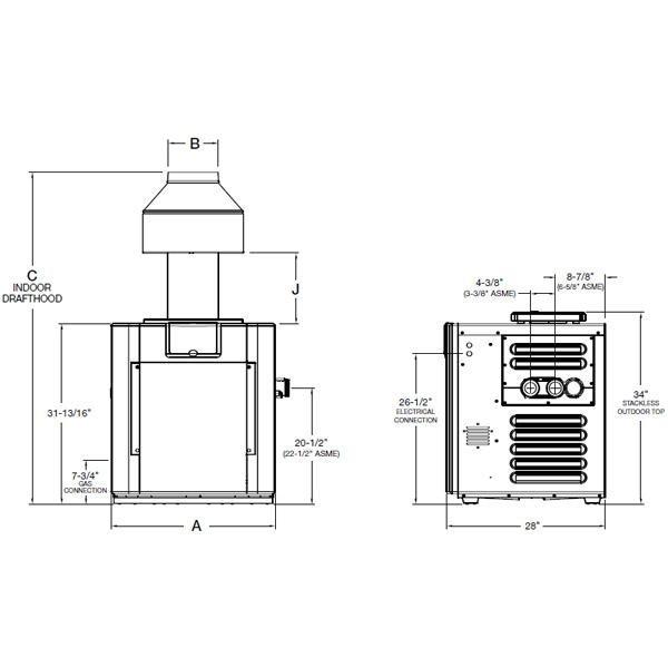 Raypak  Digital Cast Iron Low NOx ASME Natural Gas 266,000 BTU Pool Heater