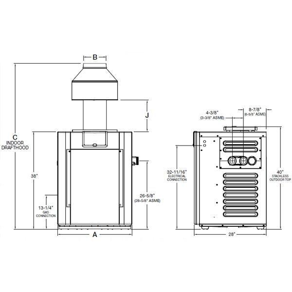 Raypak  Millivolt Cast Iron ASME Natural Gas 399,000 BTU Pool Heater