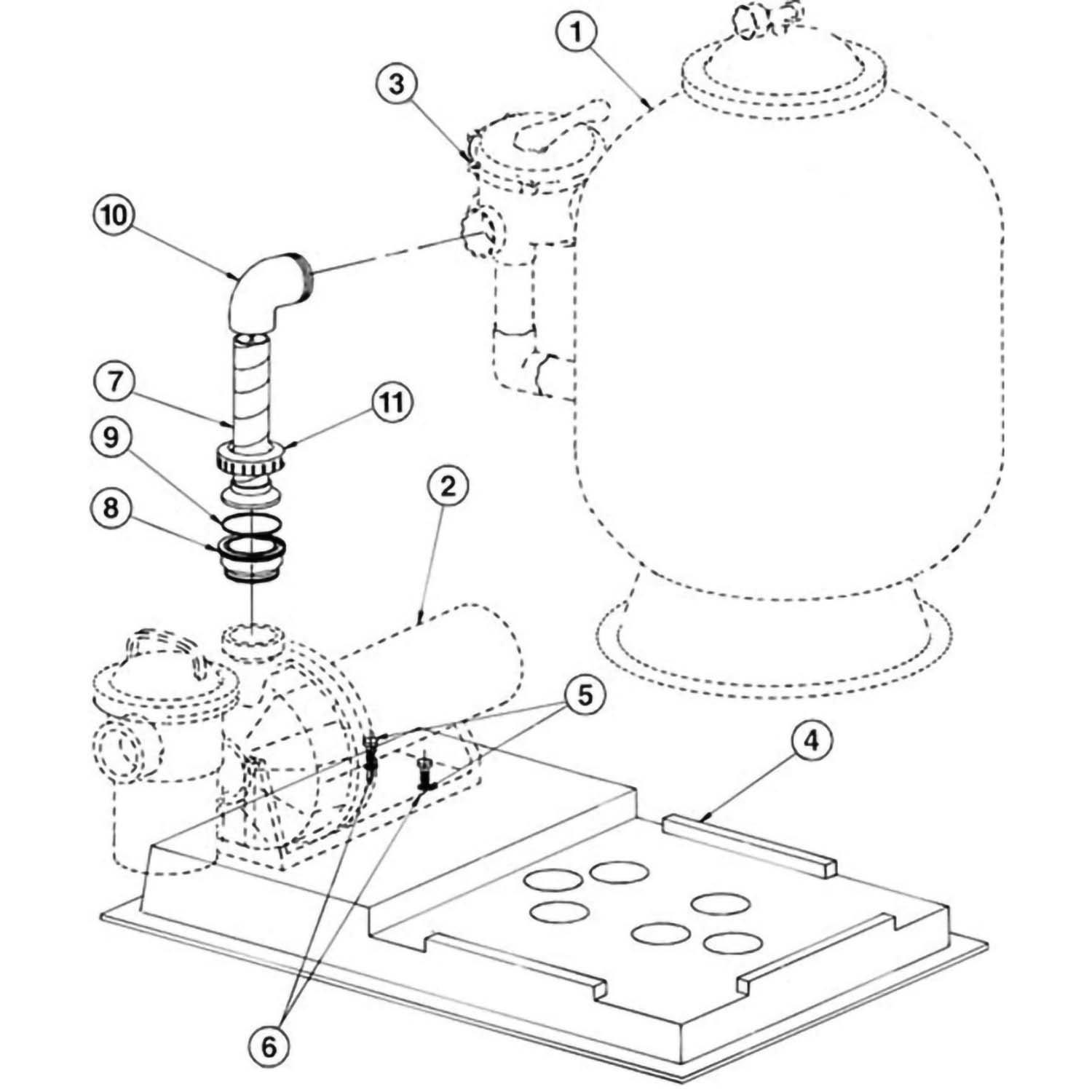 Pentair Challenger Pump To Filter Base Kit 144937 Replacement Parts