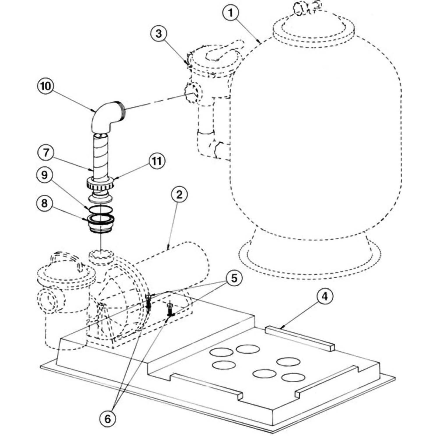 Pentair Challenger Pump To Filter Base Kit #144937 Replacement Parts