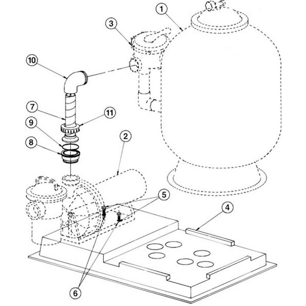 Pentair Challenger Pump To Filter Base Kit #144937 image