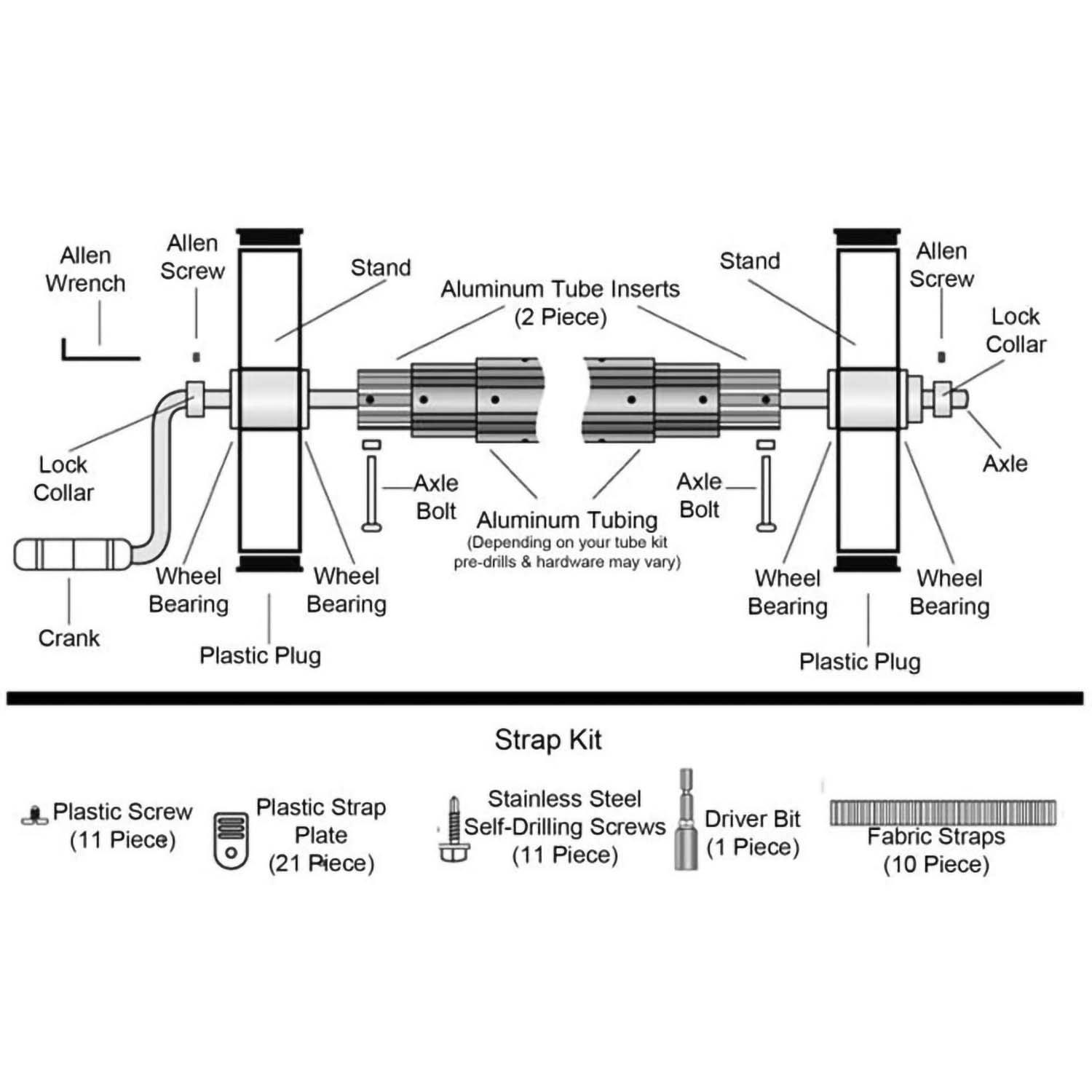 GLI Hurricane Series Solar Cover Reel Part List