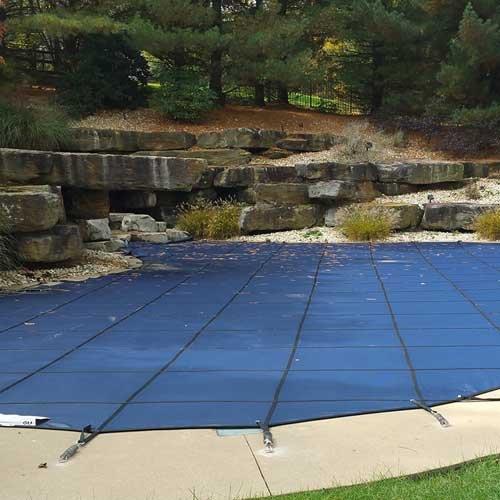 Leslie's Pro SunBlocker Mesh 12' x 24' Rectangle Safety Cover, Blue
