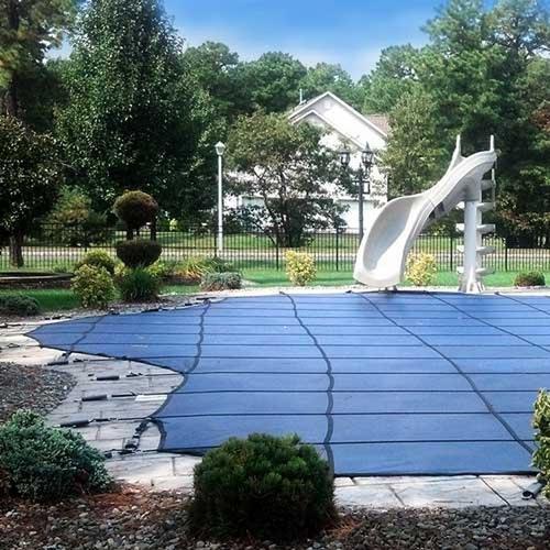 Leslie's  Pro SunBlocker Mesh 16 x 36 Rectangle with 4 x 8 Center End Step Safety Cover Blue