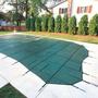 Pro Solid 16' x 32' Rectangle Safety Cover with 4' x 8' Center End Step, Green