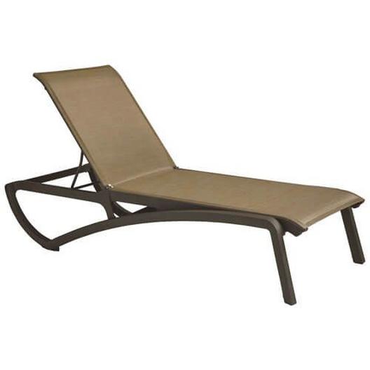 Chaise Lounge Cognac Sling on Fusion Bronze Frame