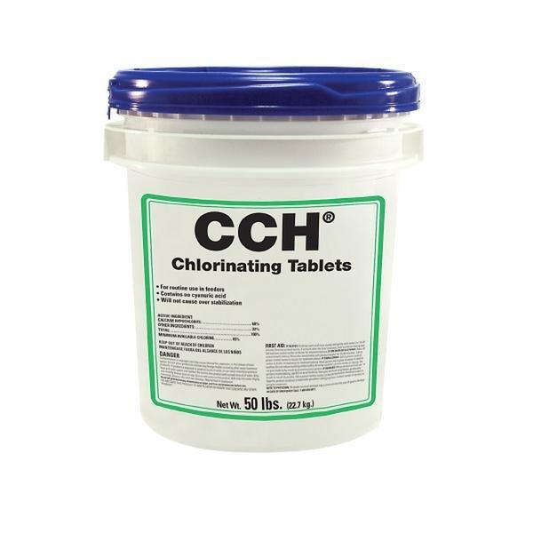 CCH Calcium Hypochlorite 3 in Tablets 50 lbs Bucket for Commercial Pools