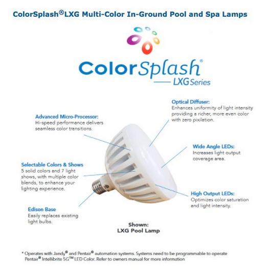 J&J Electronics  ColorSplash LXG Color LED Replacement In-Ground Pool Light 12V