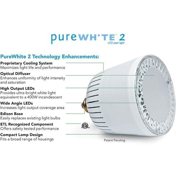 J&J Electronics  PureWhite 2 LED 120V 7W White LED Pool and Spa Light Fixture