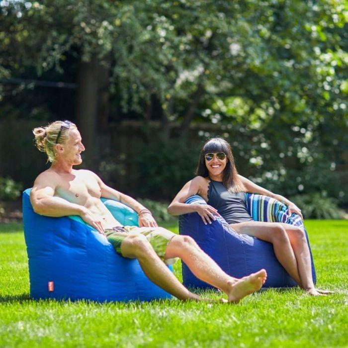 Outdoor Lumin Chair, Cozumel Stripe and Navy