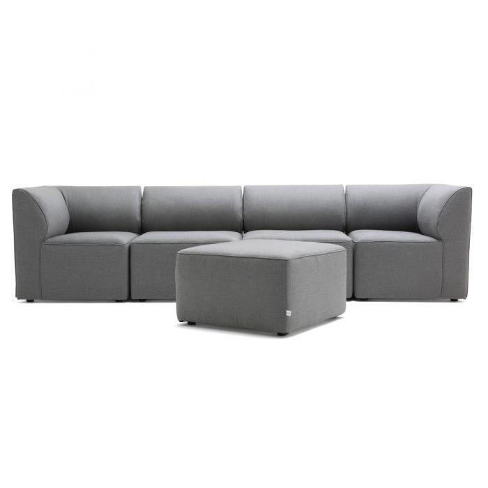Mobilite 5-Piece Outdoor Sectional, Cast Slate