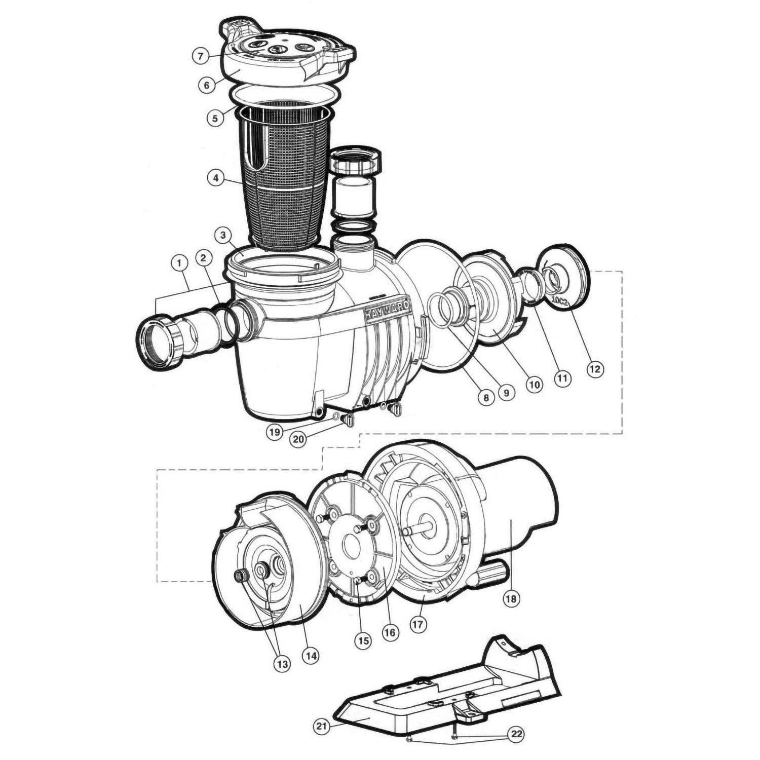 Hayward Northstar Series Northstar SP4000 Full Rated Pump Part Schematic