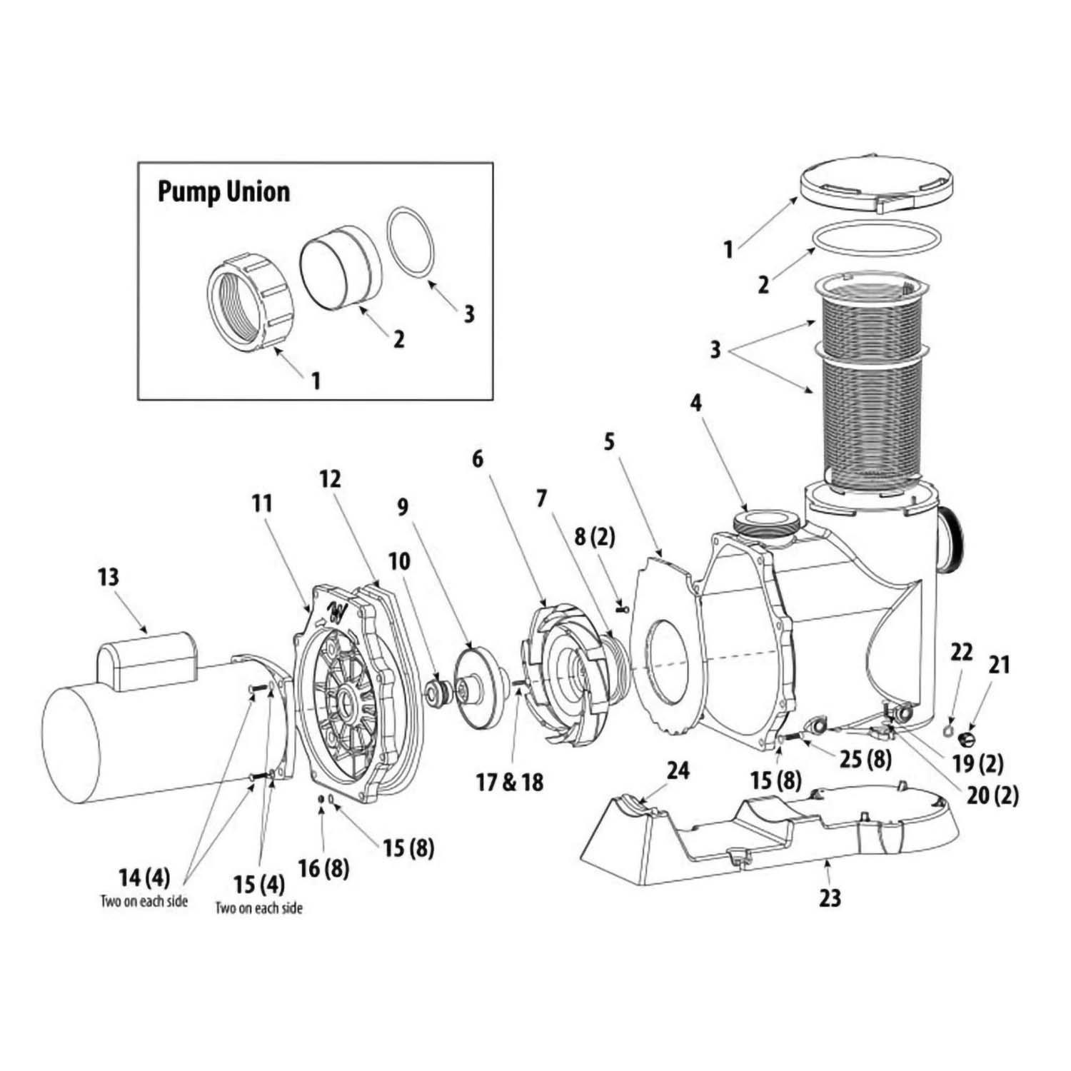 Waterway Econo-Flo VS Variable Speed Pump Part Schematic