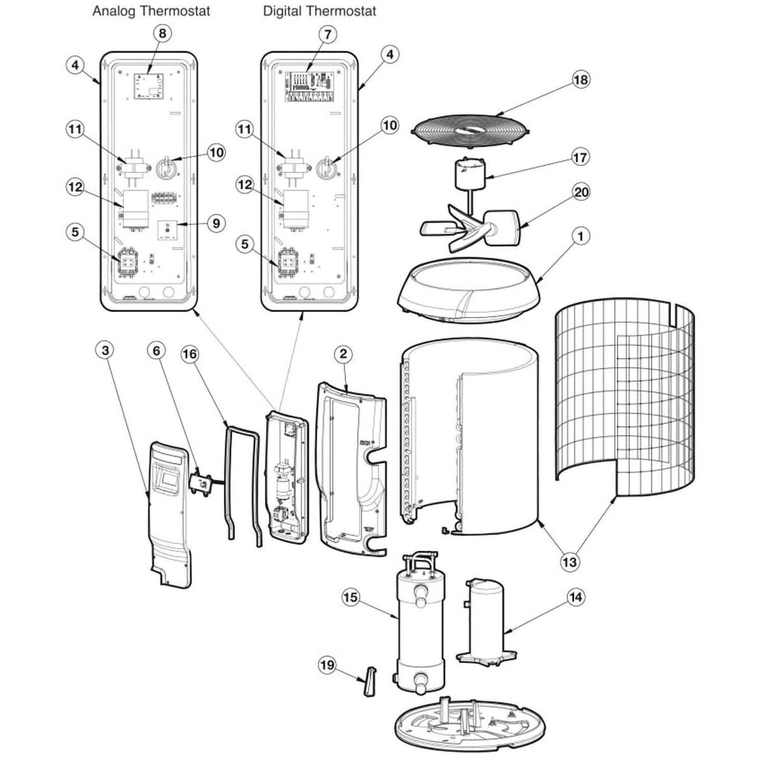 Hayward HeatPro Heat Pump HP11002, HP21002, HP2100TCO2, HP21002C, HP6002 Part List